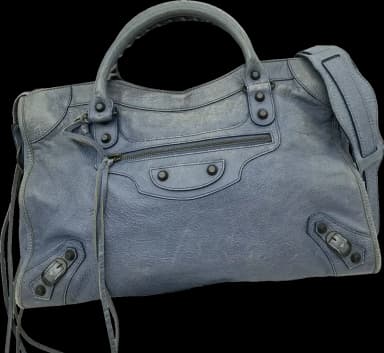 Balenciaga 115748 City 2Way Blue Shoulder Bag — Pre-Owned