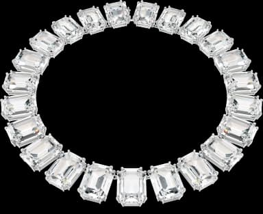 Millenia Necklace, Large Crystals, Octagon Cut, White, Rhodium-Plated — 5714395
