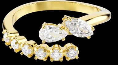 Mesmera Open Ring, Mixed Cuts, White, 18k Gold Finish — 5747969