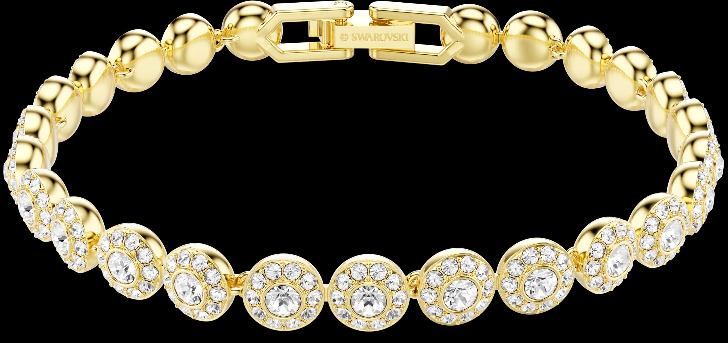 Una Angelic Bracelet, Round Cut, White, 18k Gold Finish — 5749386