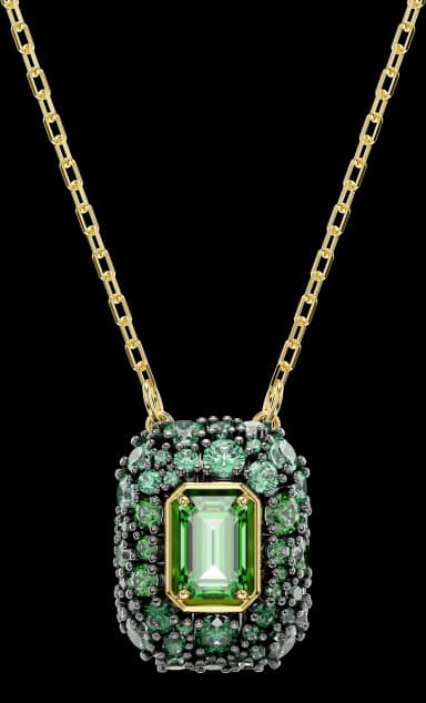 Sublima Pendant, Octagon Cut, Green, 18k Gold Finish — 5752884