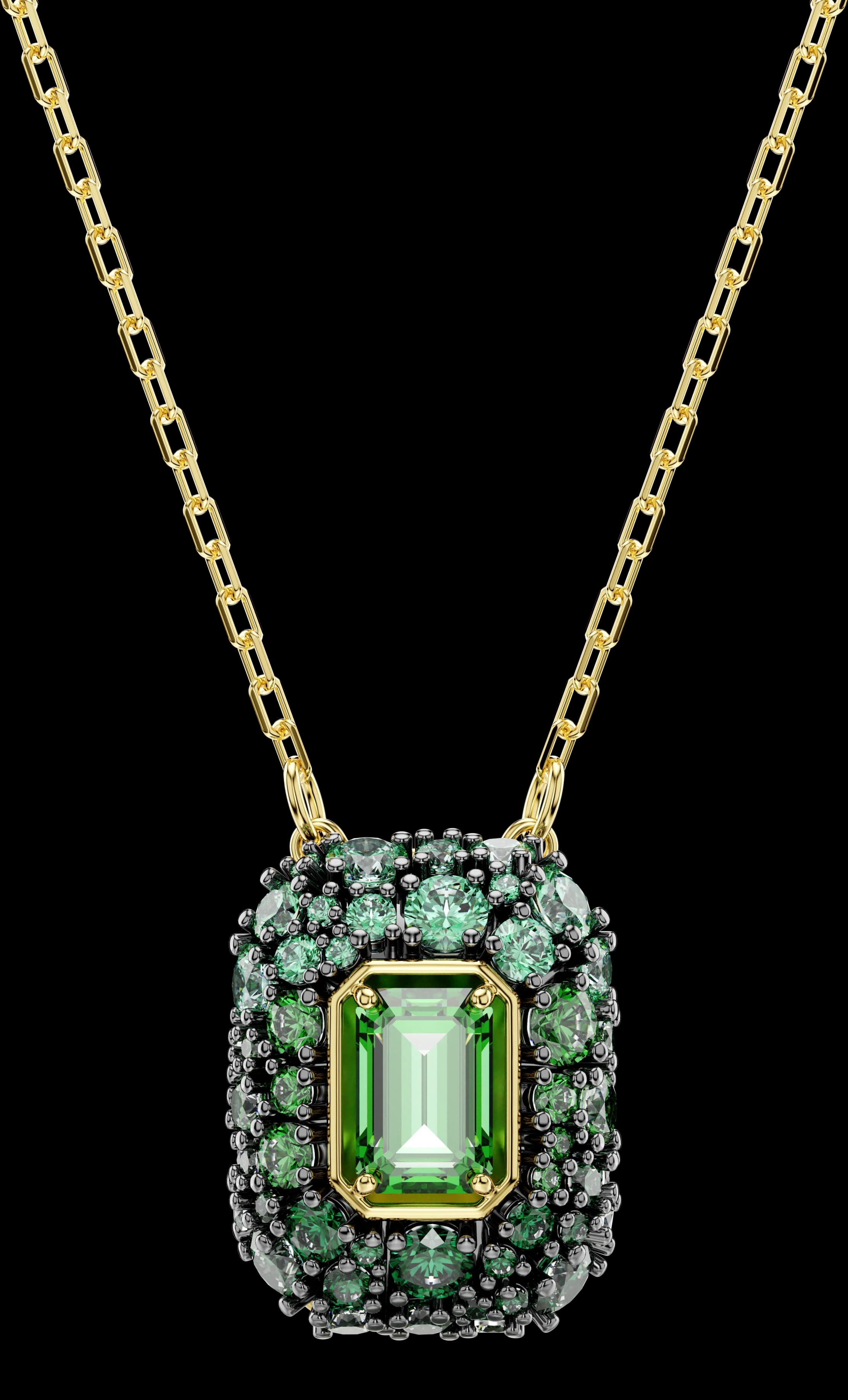 Sublima Pendant, Octagon Cut, Green, 18k Gold Finish — 5752884