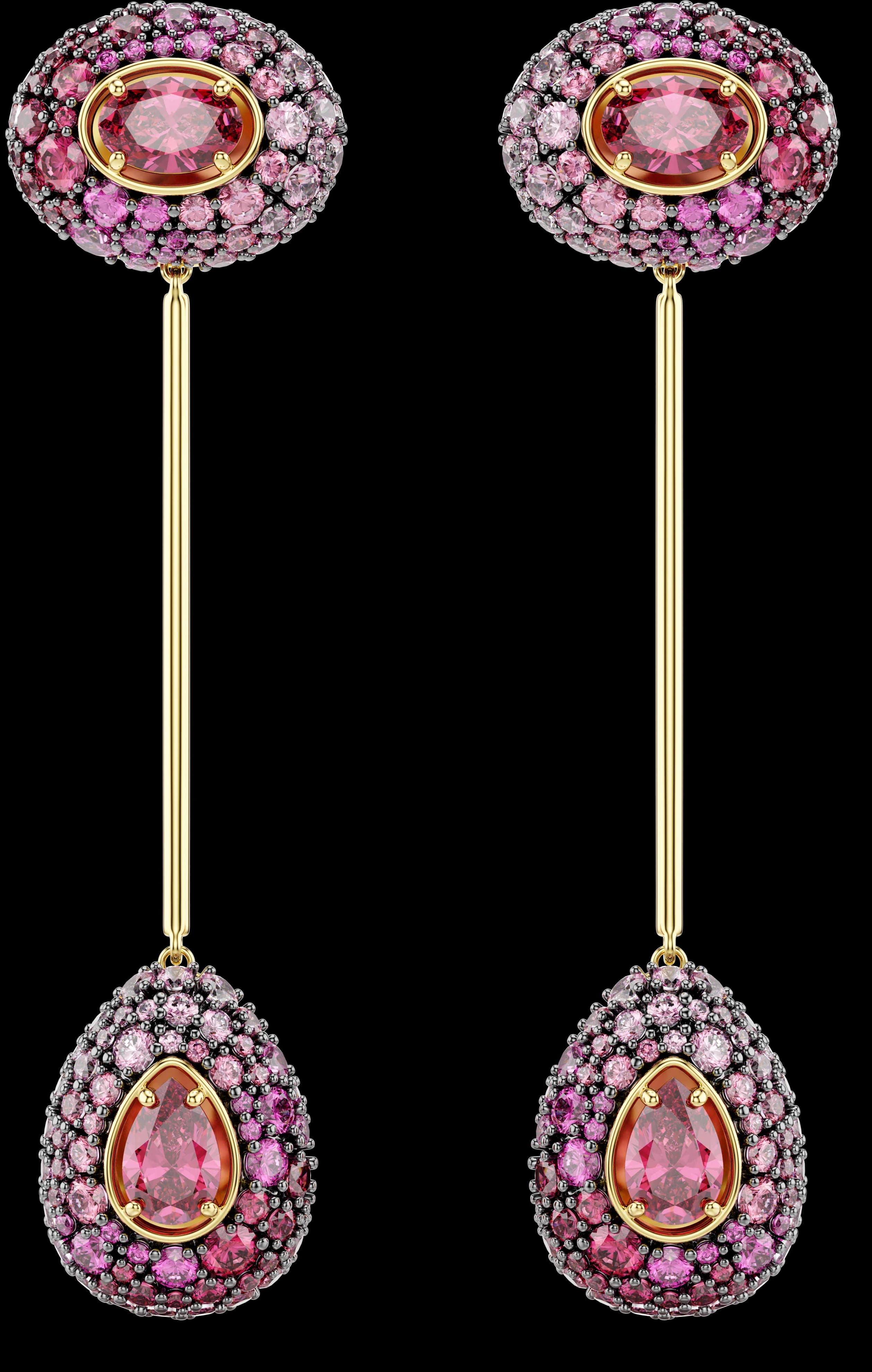 Sublima Earrings, Pear Cut, Red, 18k Gold Finish — 5752891