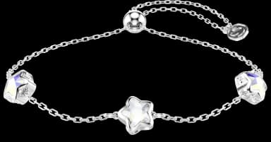 Chroma Bracelet, Star, White, Rhodium-Plated — 5754185