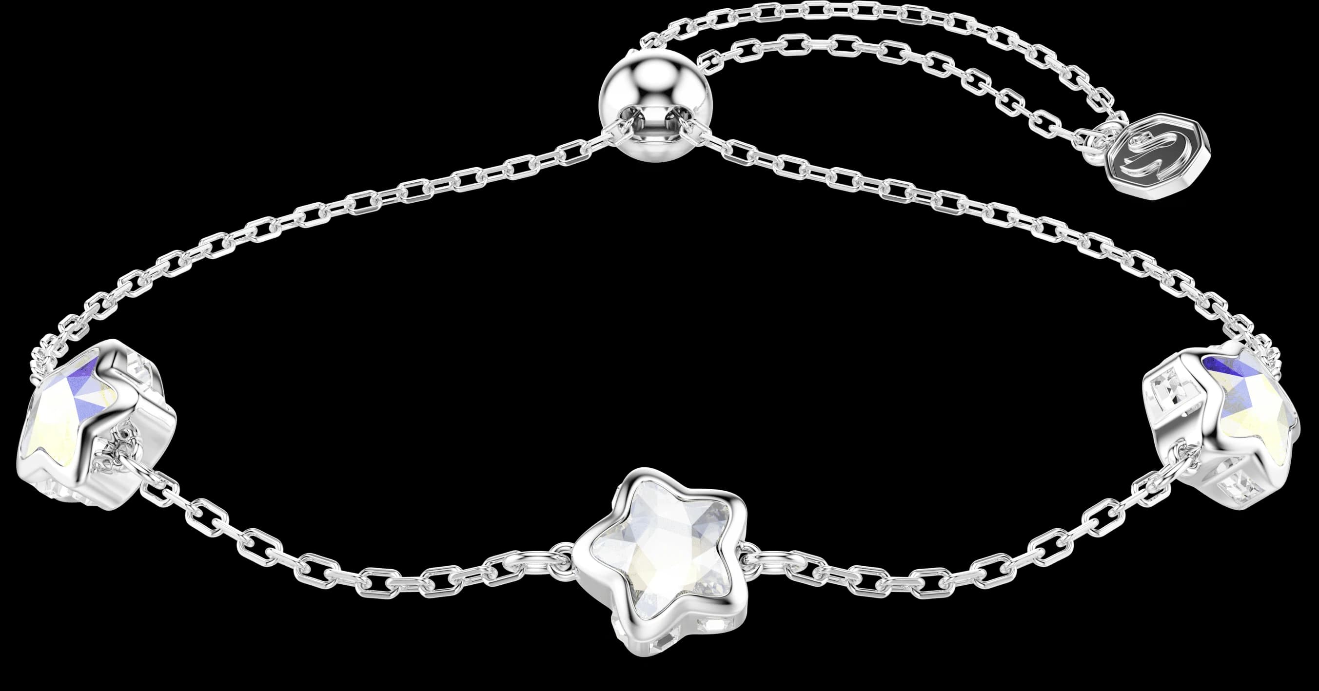 Chroma Bracelet, Star, White, Rhodium-Plated — 5754185