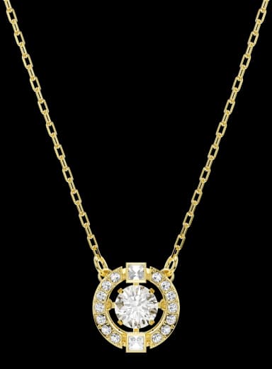 Una Angelic Pendant, Mixed Cuts, White, 18k Gold Finish — 5758061