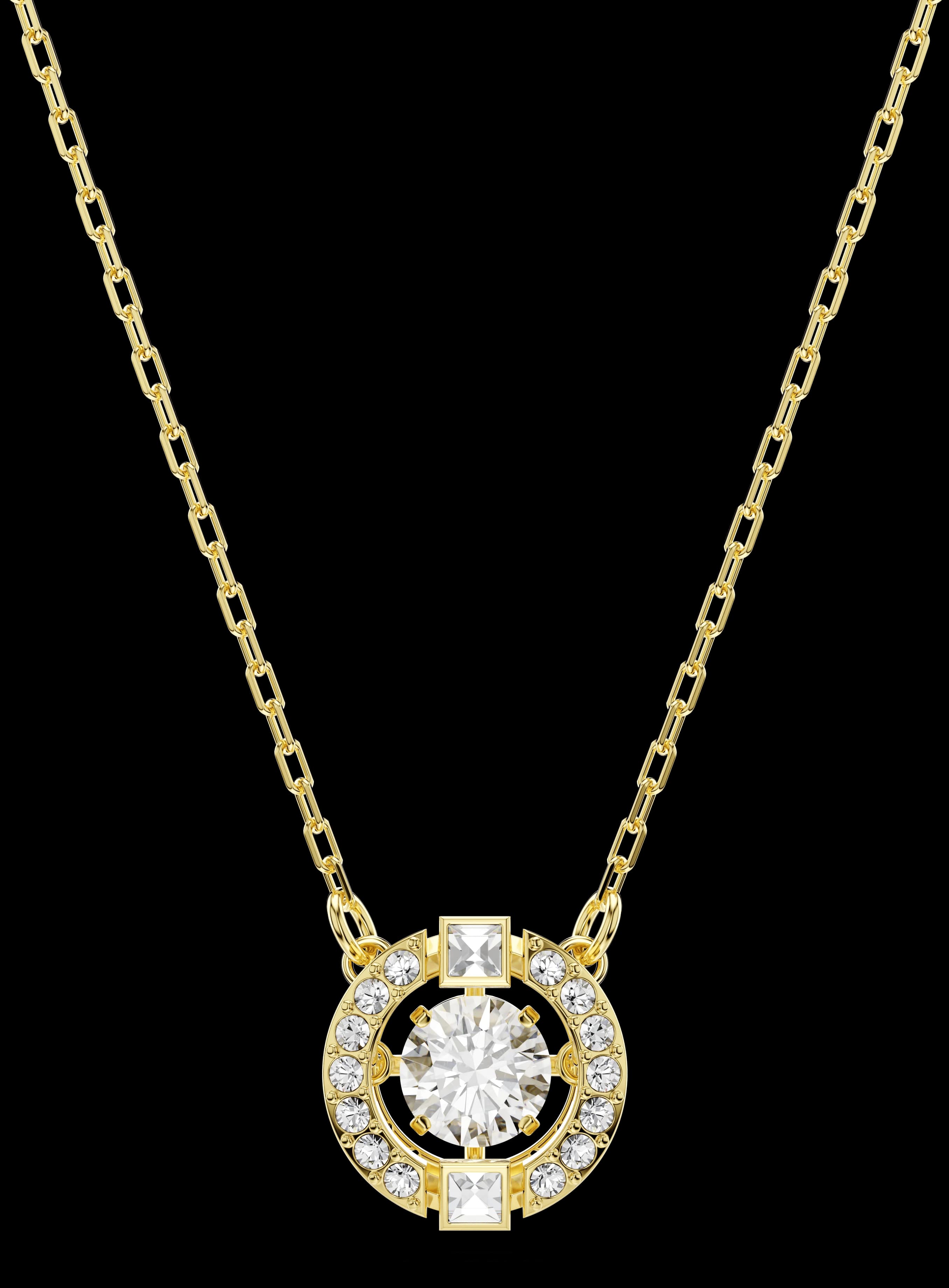 Una Angelic Pendant, Mixed Cuts, White, 18k Gold Finish — 5758061